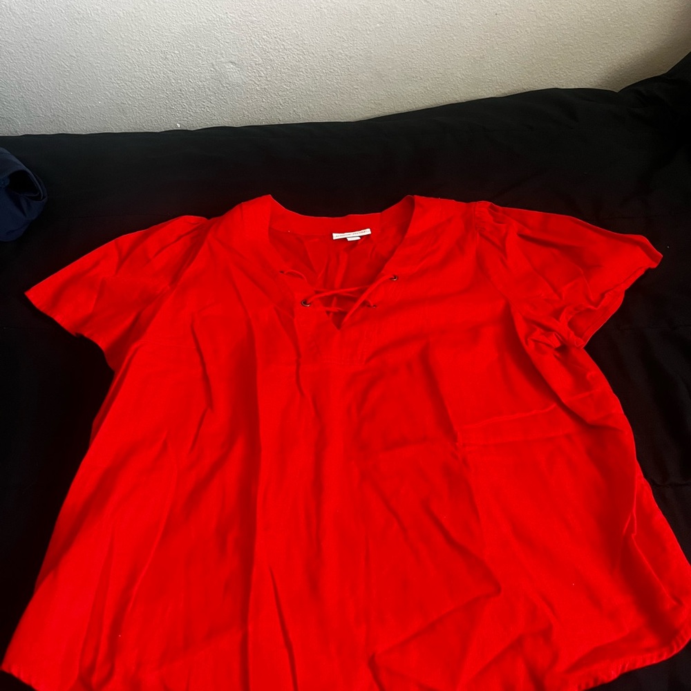 Knox Rose Vibrant Red Short Sleeve Top